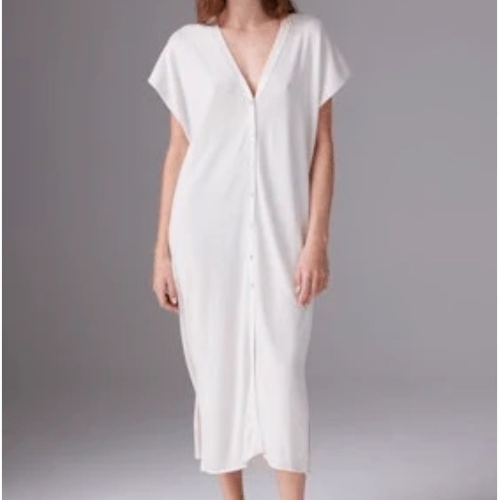 Colorush Studio Jixy Cotton Silk Cashmere Button Front Maxi Dress Cream Small
